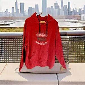 Mens Levis Quality Denim, Finely Crafted Indigo Dry Goods Pocket Hoodie 2xl Red.